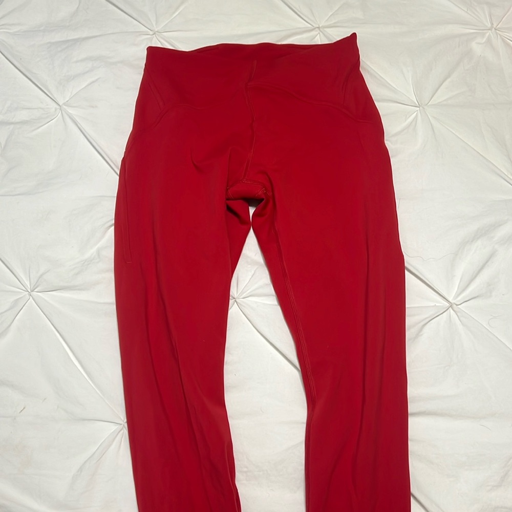 Red Lululemon leggings
